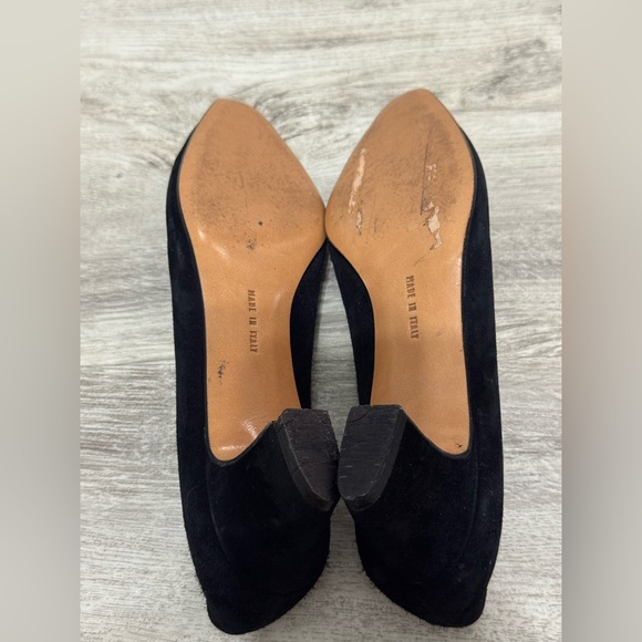 Salvatore Ferragamo VINTAGE RARE Black Suede Pumps Heels Size 5 WORN ONCE - Picture 11 of 11